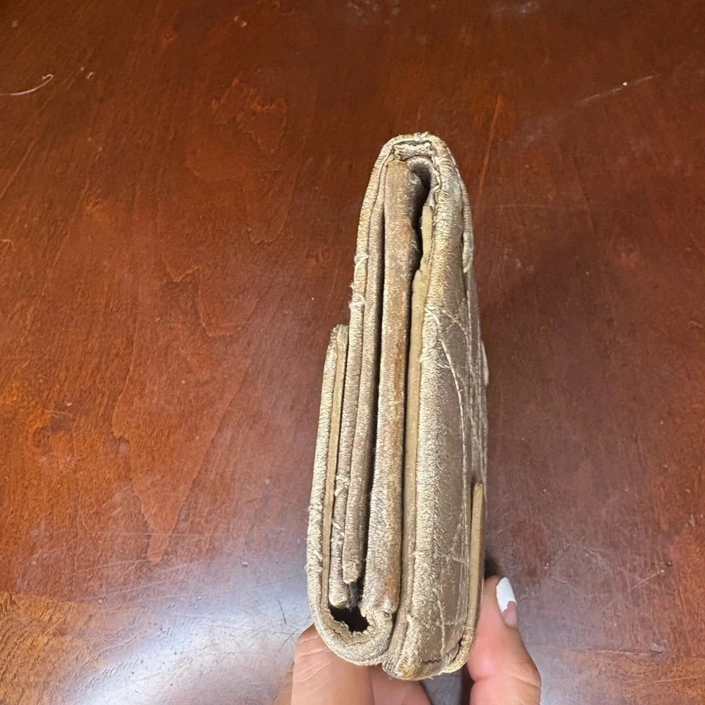Dior champagne Gold Leather wallet